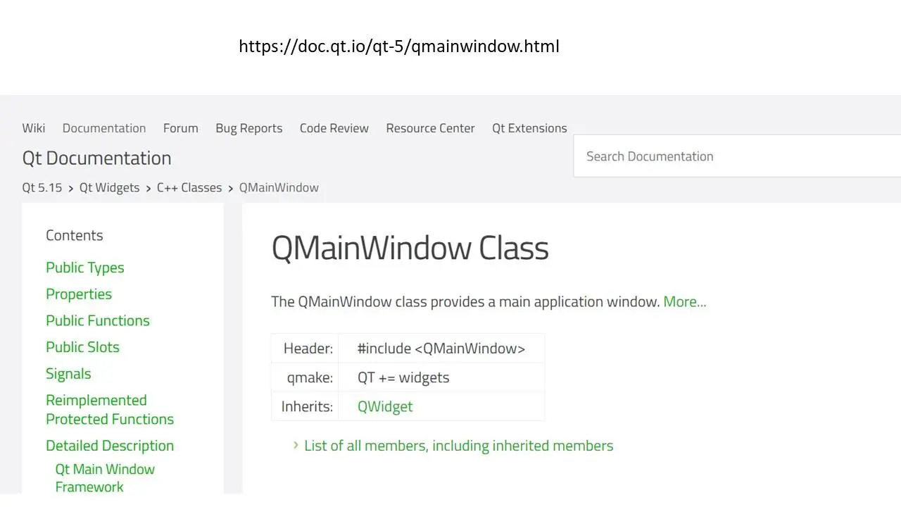 Более подробно про окно QMainWindow можно посмотреть в QT документации - фото 19