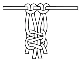 Рис 19 Узел лакомка Плоский сложный узел Его выполняют из шести нитей - фото 22