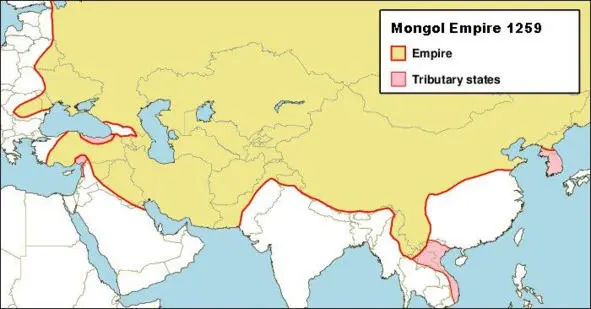 The Mongol Empire of the middle of the thirteenth century exceeds the territory - фото 74