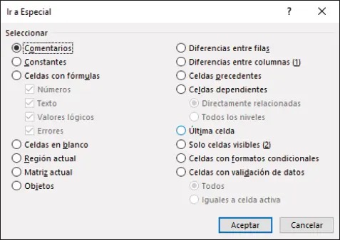 Cuadro de diálogo Ir a Especial Otra opción para moverse de forma rápida por - фото 105