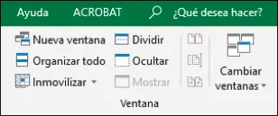 Grupo de opciones ventana Dividir una hoja en paneles La aplicación Excel - фото 59