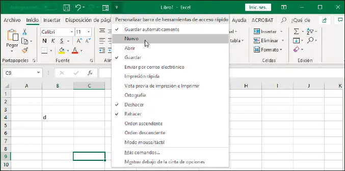Crear nuevo libro en blanco desde la barra de herramientas de acceso rápido - фото 74