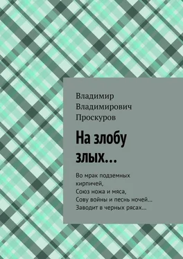 Владимир Проскуров На злобу злых… Во мрак подземных кирпичей, Союз ножа и мяса, Сову войны и песнь ночей… Заводит в черных рясах… обложка книги