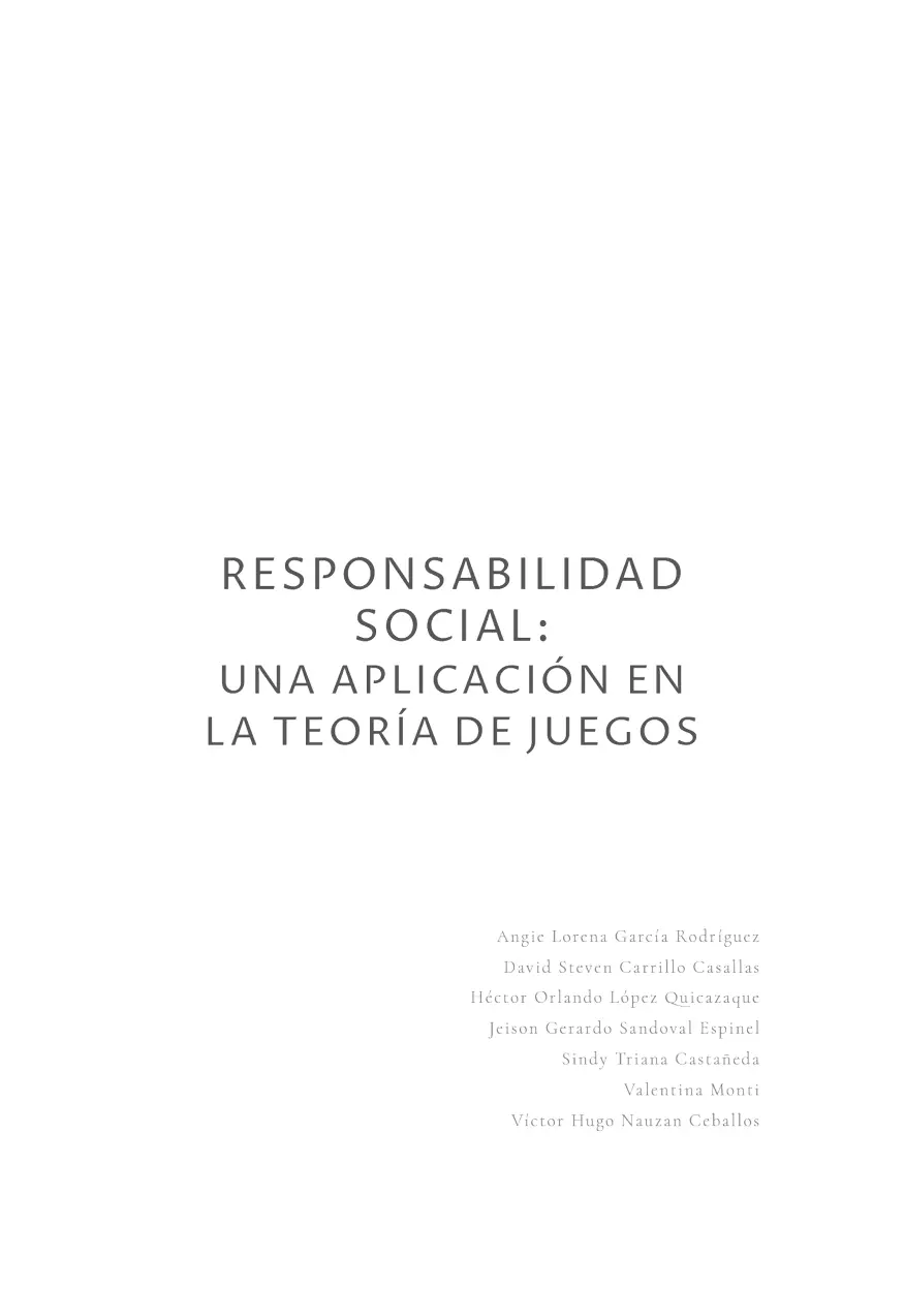 Responsabilidad social una aplicación en la teoría de juegos ISBN - фото 2