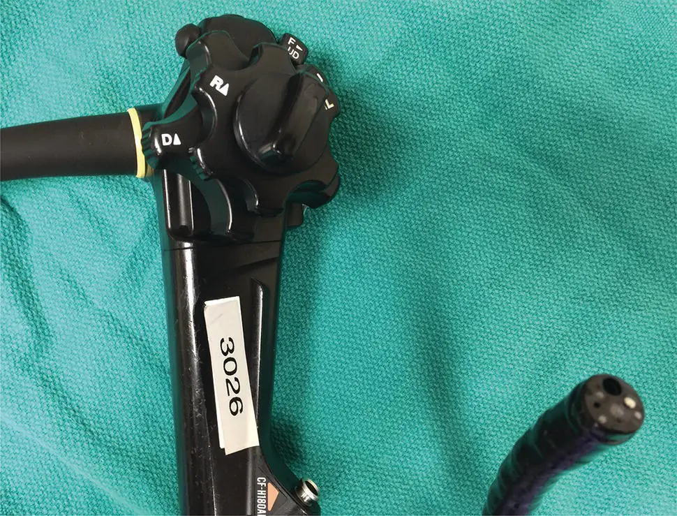 Figure 11 Endoscope with control handle and tip The tip contains a light - фото 2