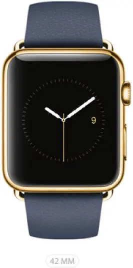 Abbildung Applecom Gehäuse aus 18 Karat Gelbgold Klassisches Lederarmband - фото 5