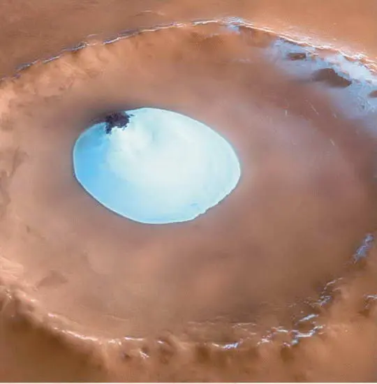 Заполненный льдом безымянный кратер Марса Марс - фото 21
