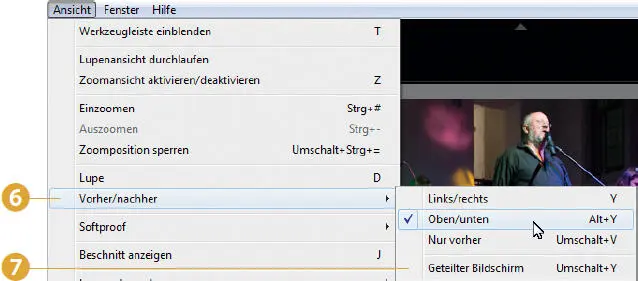 5Wählen Sie im Untermenü aus ob die Bilder neben oder untereinander angezeigt - фото 98