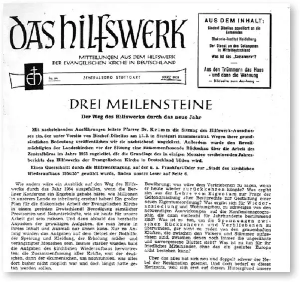 1954 Im Mitteilungsblatt des Hilfswerks erklärt Herbert Krimm weshalb Hilfe - фото 16