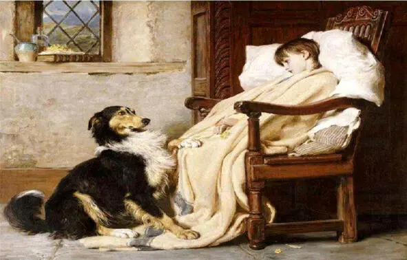Художник BRITON RIVIERE Сижу и кашляю с утра Жую малину с теплым чаем - фото 10