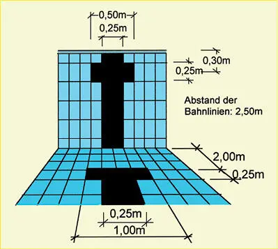 Schwimmstreifen Bahnlinien nach FINA Maße gelten für Anstrich bei Fliesen - фото 71