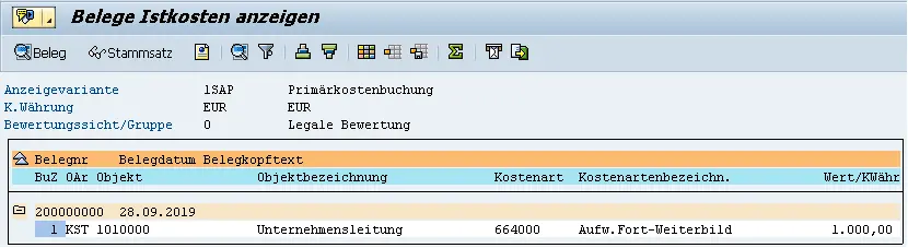 Abbildung 118 Belegansicht KB5 Kostenrechnungsbeleg Sobald eine Buchung auf - фото 51
