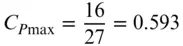 The maximum achievable value of the power coefficient is known as the Betz - фото 140