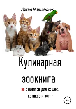 Лилия Максименко Кулинарная зоокнига. 90 рецептов для кошек, котиков и котят обложка книги