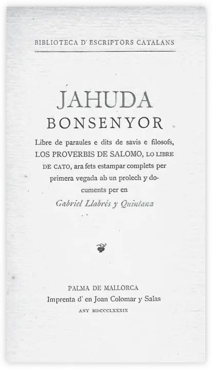 Coberta de ledició de 1889 de Gabriel Llabrés LLIBRE DE PARAULES I DITES DE - фото 3