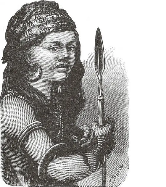 Porträt eines jungen Dajak nach einer Skizze und Photographien Baines Der - фото 12