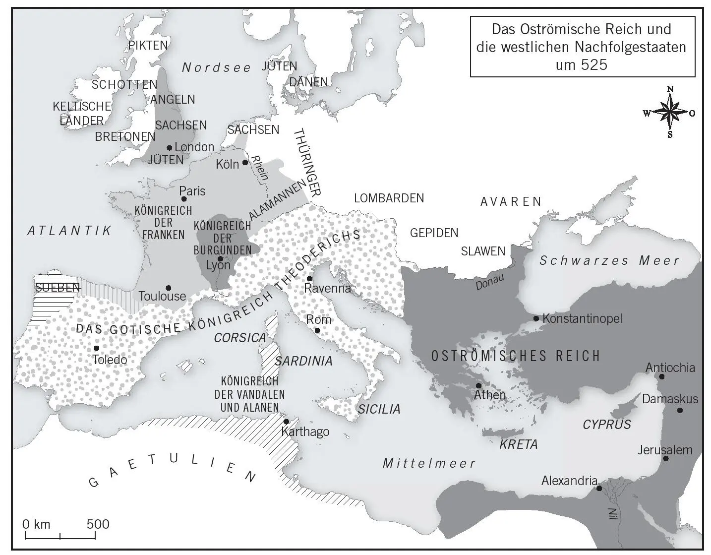 Karte 1 Ostrom und die westlichen Nachfolgestaaten 525 n Chr Weströmische - фото 4
