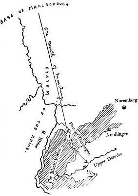 Map showing the peril of Marlboroughs march to the Danube beyond the hills - фото 127