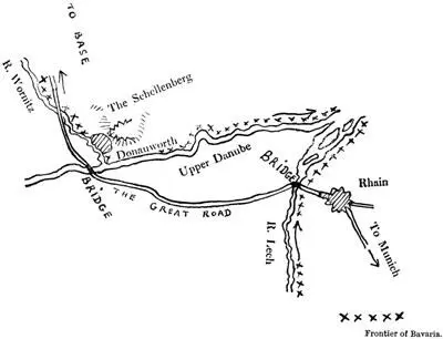 Map showing how Donauwörth is the key of Bavaria from the NorthWest No - фото 130
