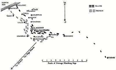 Sketch Map showing the opposing French and Allied lines April 1794 Pichegru - фото 137