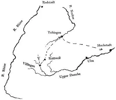 Map showing Eugenes march on the Danube from the Black Forest It was many - фото 131