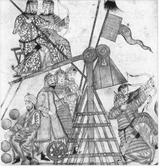 Осадная машина монголов Миниатюра из книги РашидадДина Сборник - фото 8
