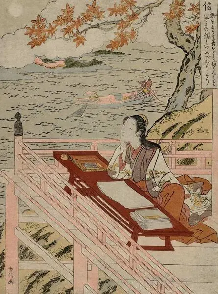 Murasaki Shikibu at Ishiyamadera Suzuki Harunobu 1767 Boston Museum of Fine - фото 1