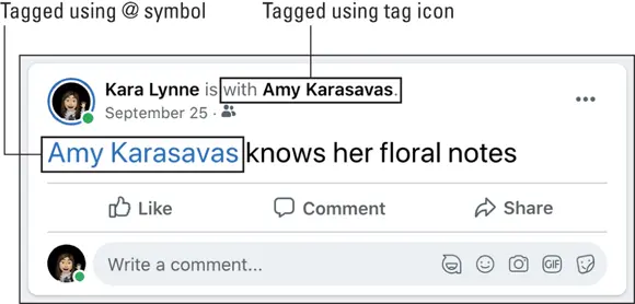 FIGURE 416Tag your friends when they are with you Adding what youre - фото 66