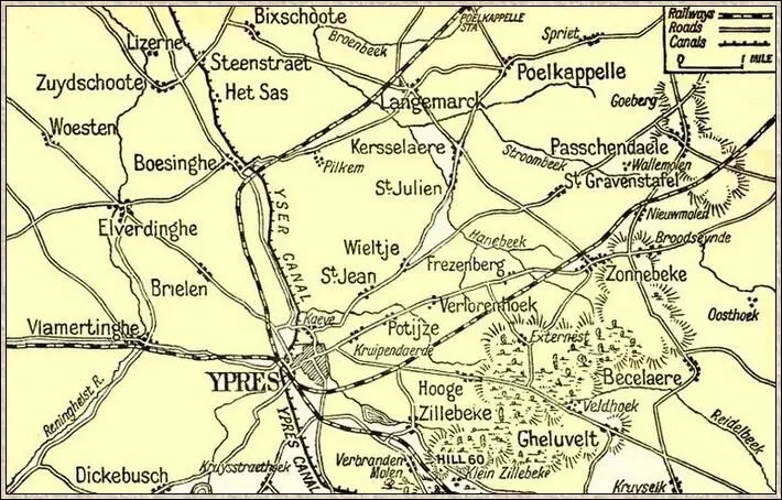 Ypres District Up to the third week of April the enemy opposite the French had - фото 16