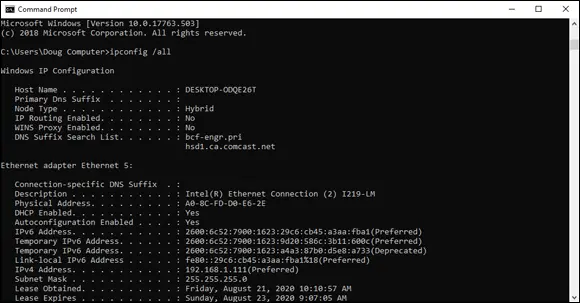 FIGURE 12Display the MAC address of a network adapter Two types of data link - фото 82