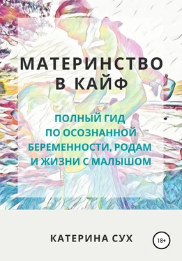 Катерина Сух Материнство в кайф. Полный гид по осознанной беременности, родам и жизни с малышом обложка книги