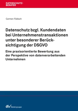 Carmen Födisch Datenschutz bzgl. Kundendaten bei Unternehmenstransaktionen unter besonderer Berücksichtigung der DSGVO обложка книги