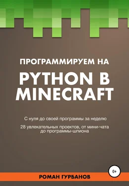Roman Gurbanov Программируем на Python в Minecraft обложка книги