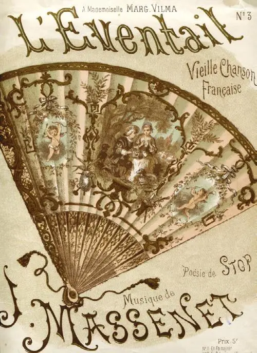 Ноты романса Ж Массне Веер Брошюра Франция 1892 г Ольга Николаевна - фото 9
