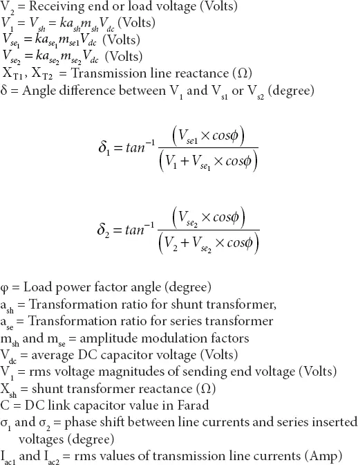 The resulting equation of GUPFC is considered using Equations 210to - фото 42