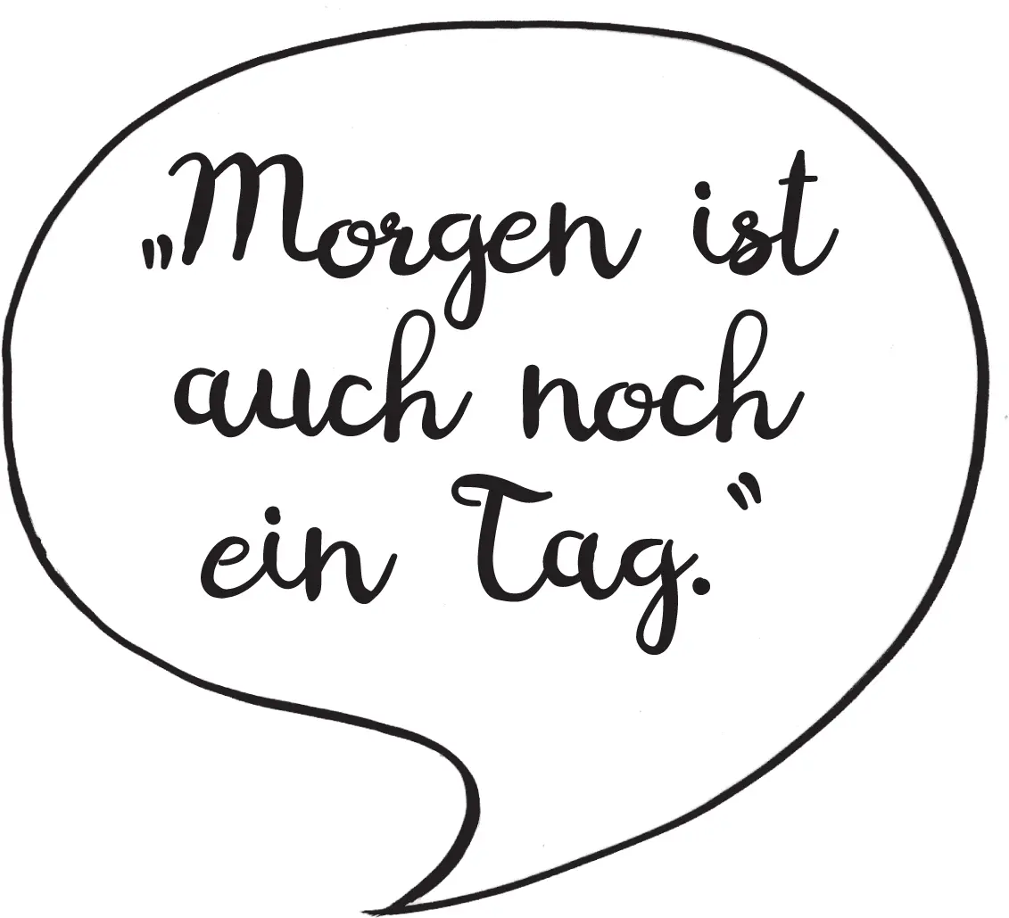 Auf Los gehts los Mon Dieu wie oft habe ich den Satz Das mach ich morgen - фото 8