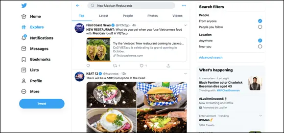 FIGURE 16Results page from a simple Twitter search for New Mexican - фото 149