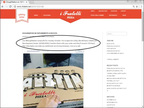 Courtesy of i Fratelli Pizza The company began using social media in 2010 as a - фото 87