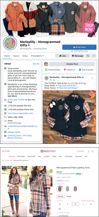 Courtesy of Marleylilly FIGURE 12Product offerings can begin on Facebook - фото 135