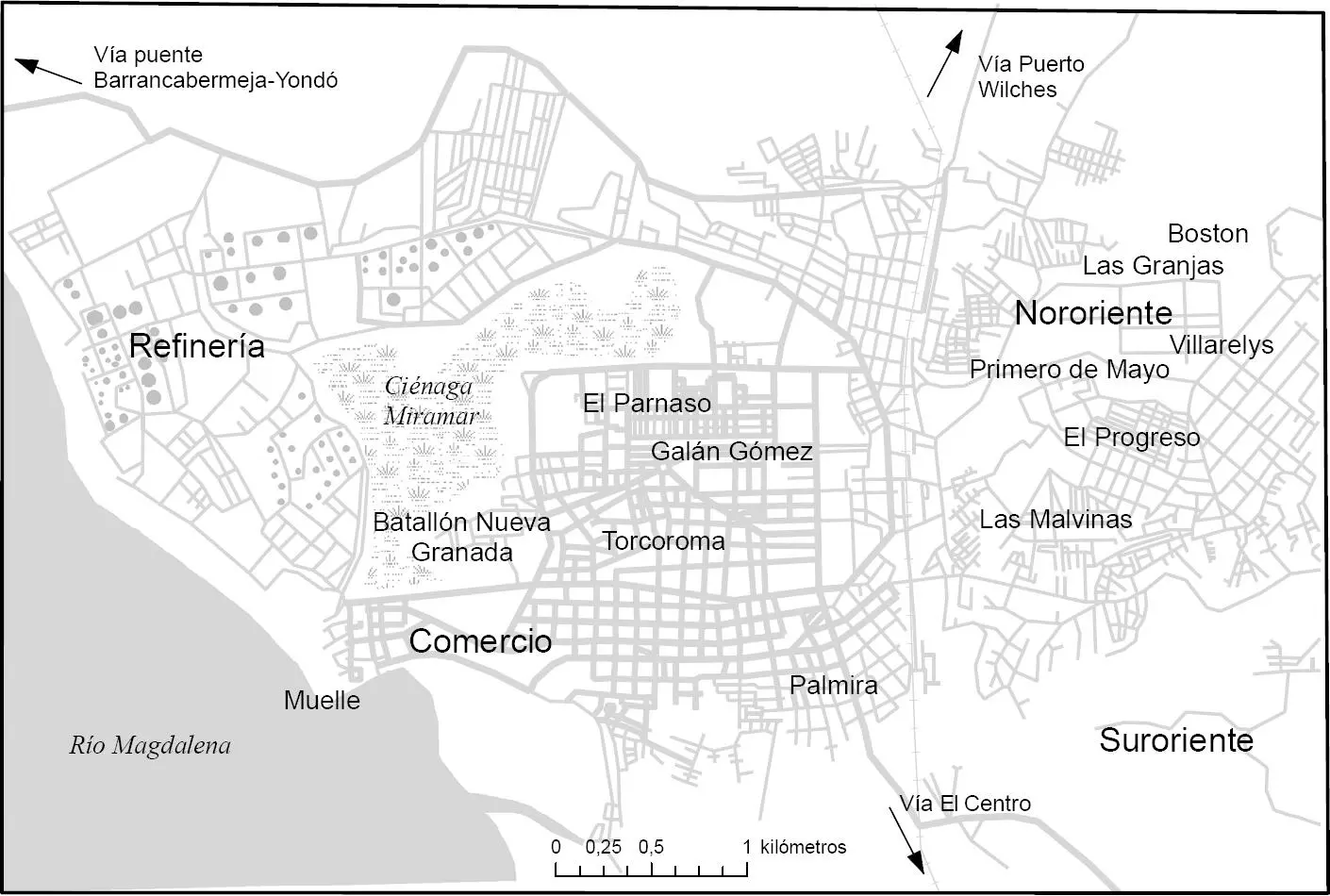 Mapa 2 Barrios seleccionados de Barrancabermeja la refinería El Centro y los - фото 5