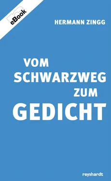Hermann Zingg Vom Schwarzweg zum Gedicht обложка книги