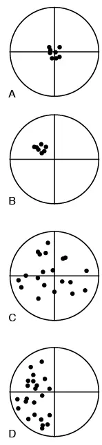 El dibujo de un blanco permite fácilmente diferenciar la precisión de la - фото 2