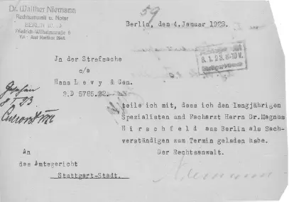 Abb 11 Hirschfeld als Sachverständiger vor dem Stuttgarter Amtsgericht - фото 12
