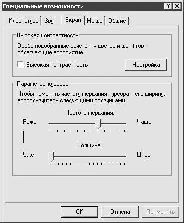 Рис 44Окно Специальные возможности На рисунке видно что данное окно состоит - фото 57