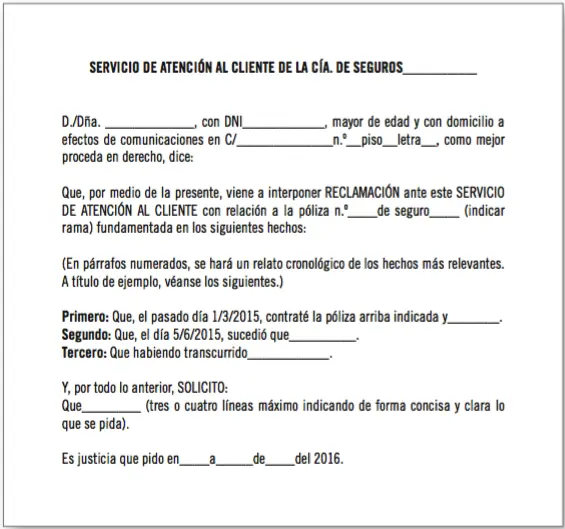 Formulario de reclamación al defensor del cliente de una compañía Aplicación - фото 50