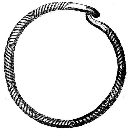 Fig 139Necklace of bronze ⅓ real sizeBog VGötland Fig 140Saw of - фото 140