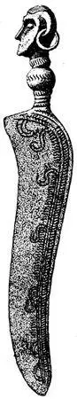 Fig 120⅓ real size In urn Fyen Knives of bronze Fig 121Bronze sword - фото 121