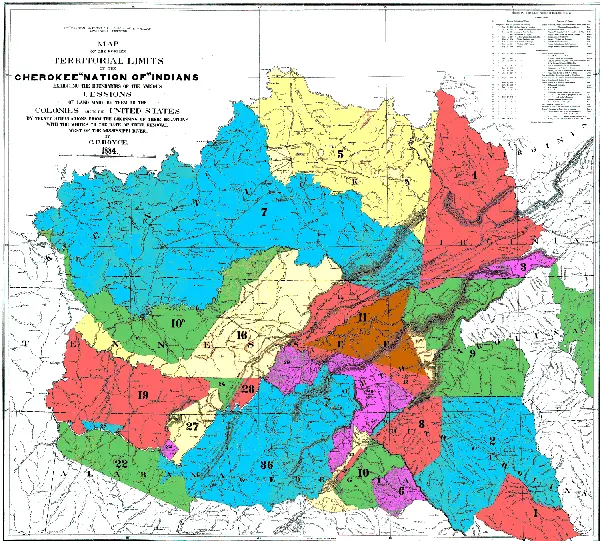 MAP OF THE FORMER TERRITORIAL LIMITS OF THE CHEROKEE NATION OF INDIANS - фото 82