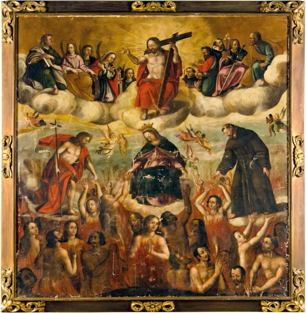 Alegoría de la salvación de las ánimas del purgatorio siglo XVII Pintura - фото 16