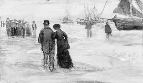 Винсент Ван Гог Пляж с ходячими людьми и лодками 1882 Частная коллекция - фото 20